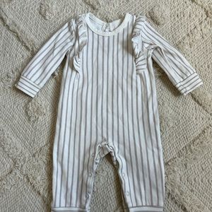 Pehr Ruffle Romper - Stripes Away Petal